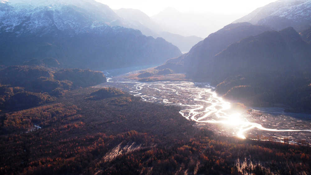 Sheep Creek, which receives meltwater from Dinglestadt Glacier that straddles the boundary between Kenai National Wildlife Refuge and Kenai Fjords National Park, should sustain good salmon habitat regardless of warming air temperatures for the foreseeable future. (Photo courtesy Kenai National Wildlife Refuge)