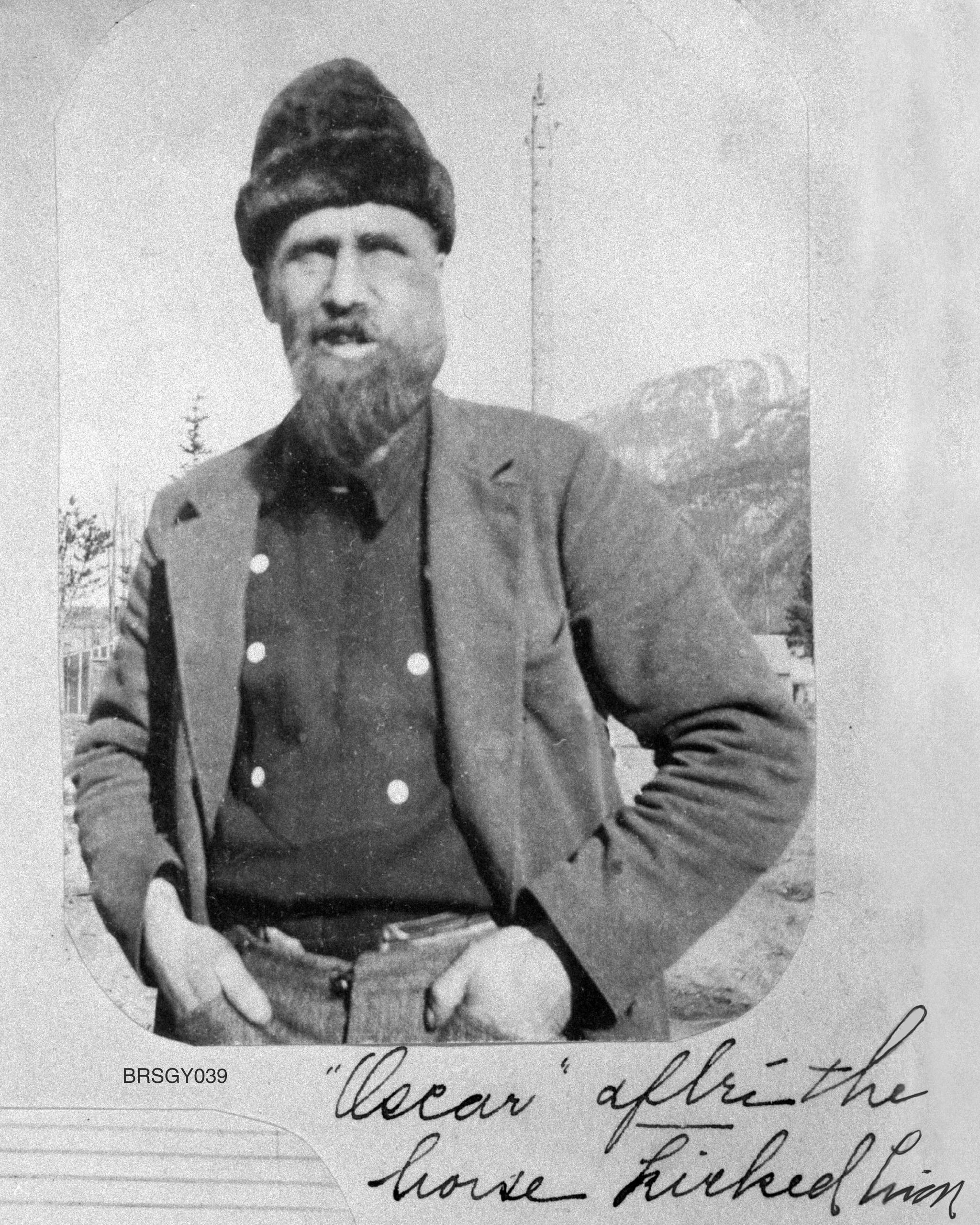 “Oscar after the horse kicked him,” looking north. (Courtesy Photo | National Park Service, Klondike Gold Rush National Historical Park, Brackett Family Collection, BRSGY039, KLGO SP-124-5195)
