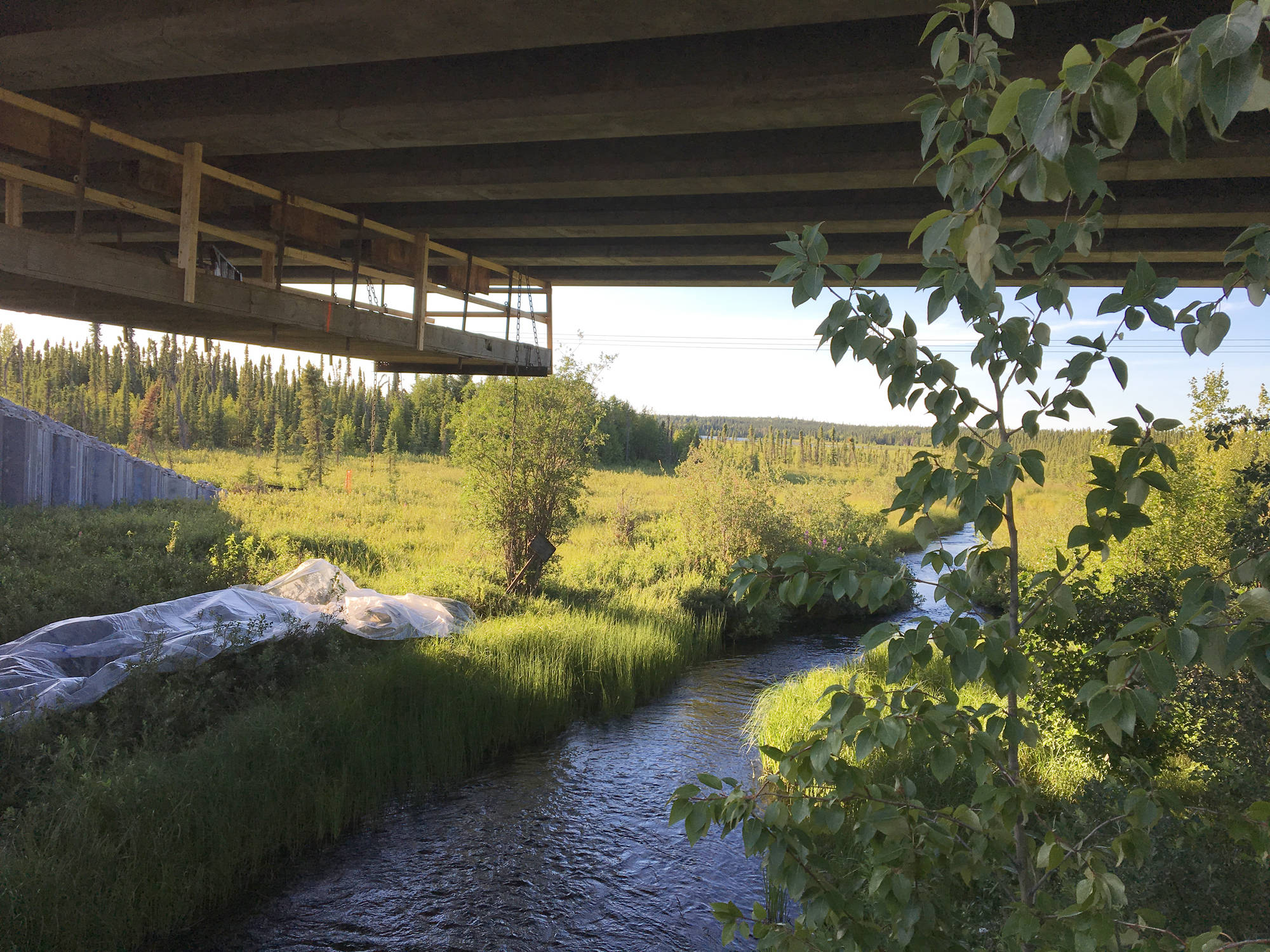 A new bridge over the East Fork of the Moose River will provide a very natural wildlife underpass after the existing small culvert and roadbed are removed (Photo provided by John Morton)