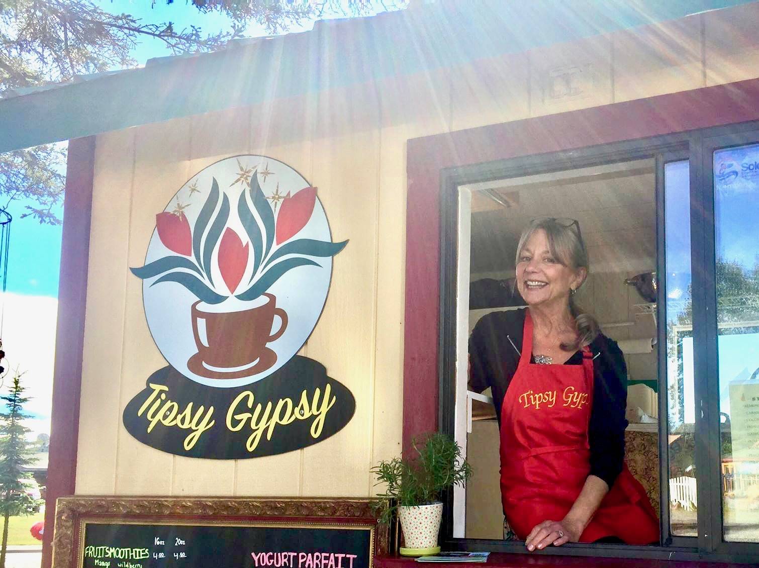 Diane Hooper opened TipsyGypsy Coffee Shop earlier this summer to pursue her passion for food and people on Friday, Aug. 3, 2018 in Soldotna, Alaska. (Phot by Victoria Petersen/Peninsula Clarion)