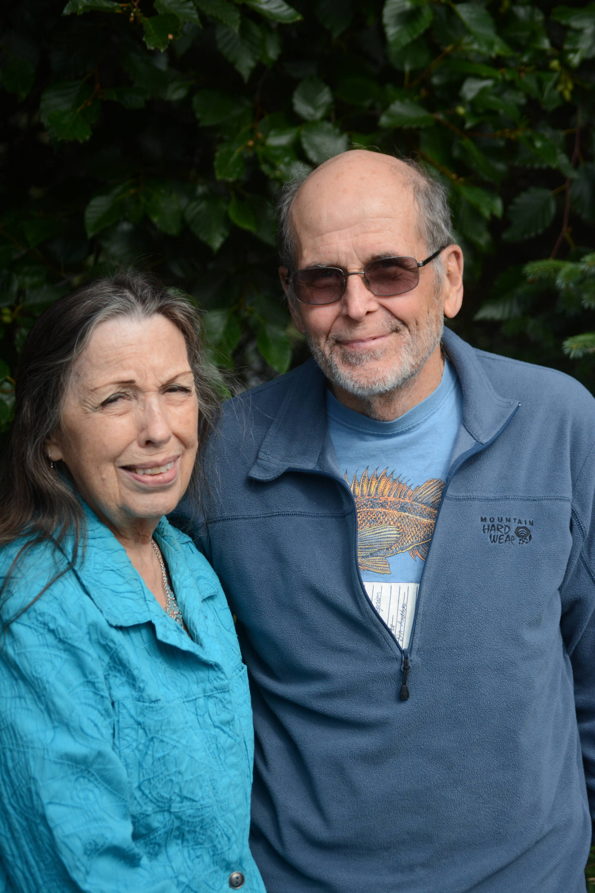 Joan Brown Dodd, left, and Doug Dodd pose for a photo at the Homer News on Tuesday, Aug. 7, 2018, in Homer, Alaska. (Photo by Michael Armstrong/Homer News)