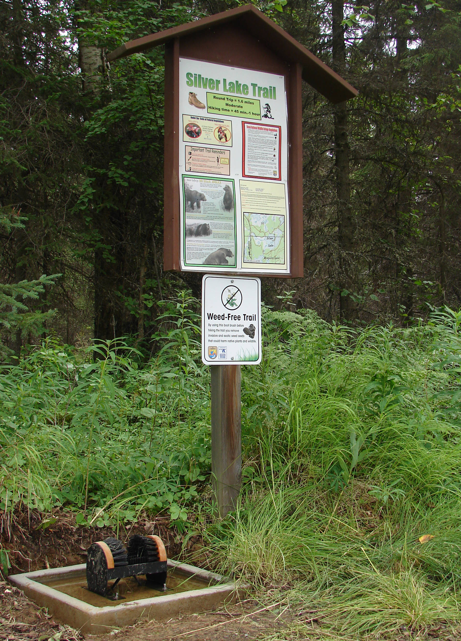 Lots of signs greet hikers at the trail head to Silver Lake on the Kenai National Wildlife Refuge. (Photo provided by Kenai National Wildlife Refuge)