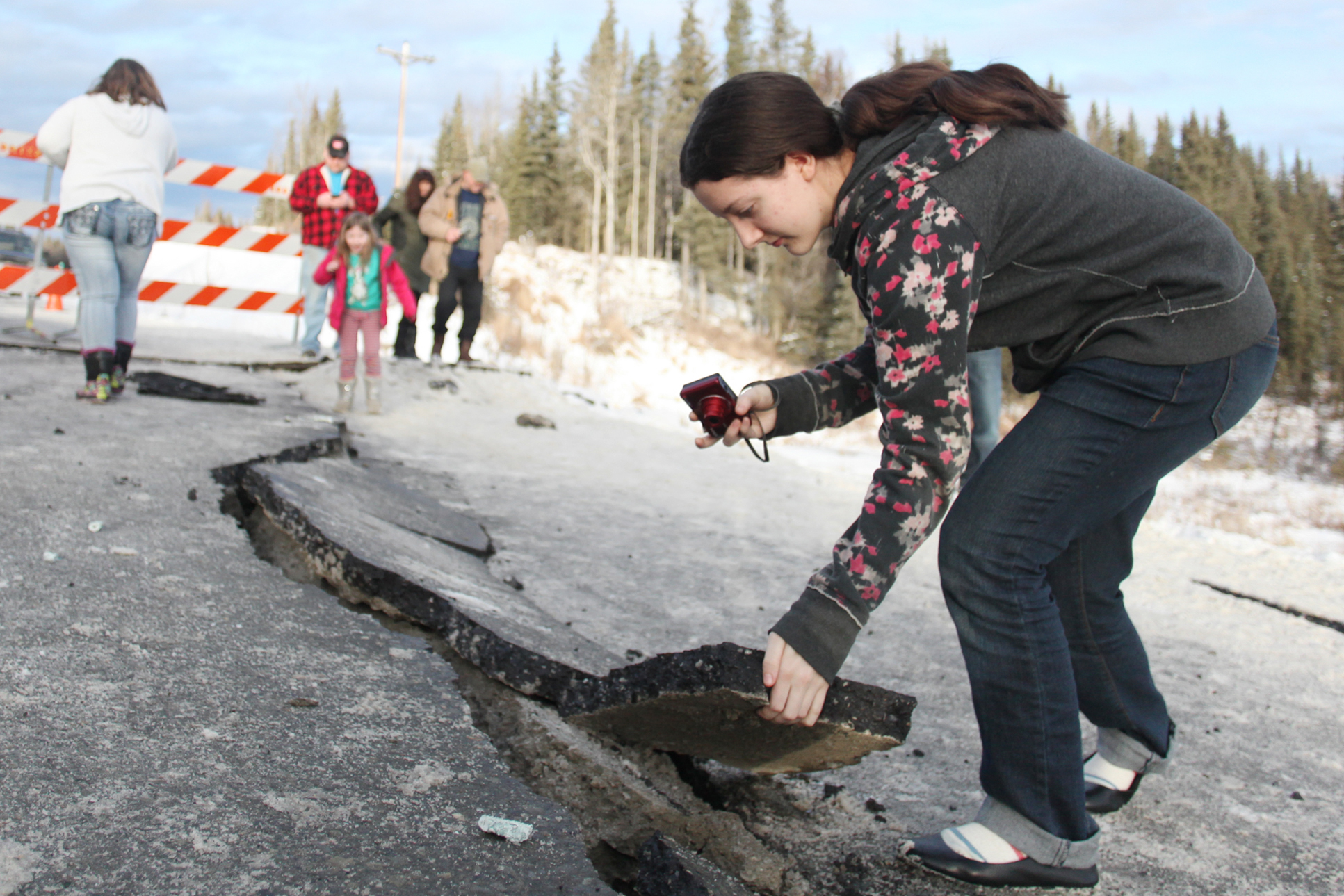 An early morning earthquake created a mess in the aisles of Safeway on Sunday, Jan. 24, 2016 in Kenai, Alaska.