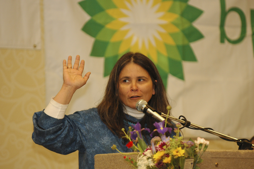 In this 2007 file photo Roberta “Bobbi” Quintavell, former president of Arctic Slope Regional Corp., addresses the Resource Development Council at its annual luncheon in 2007. Commercial fishing groups are rallying opposition against the possible nomination of Quintavell to the Alaska Board of Fisheries.