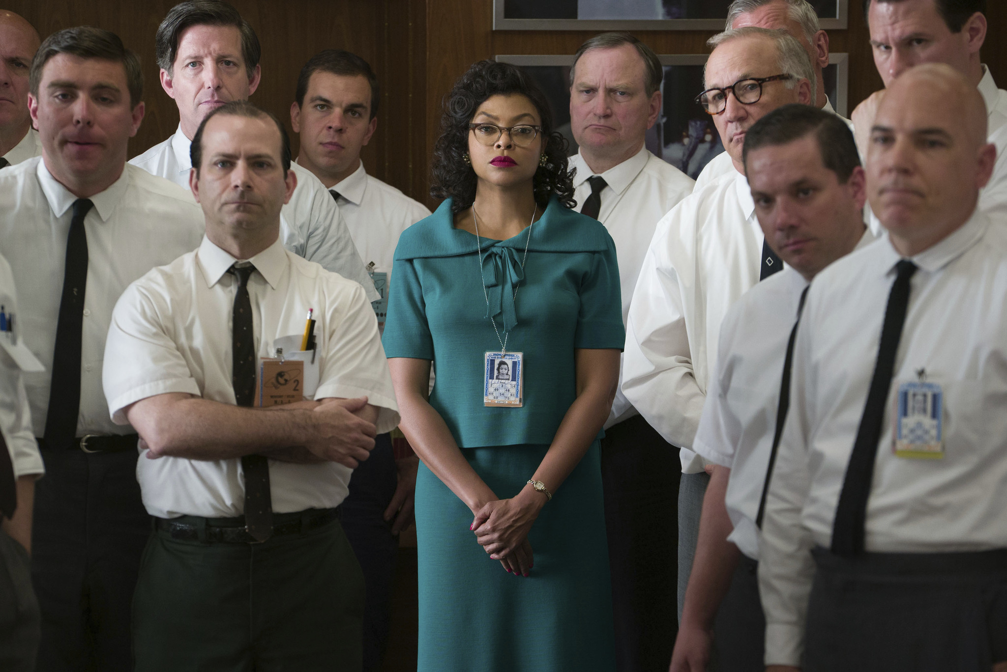 This image released by Twentieth Century Fox shows Taraji P. Henson as Katherine Johnson, center, in a scene from “Hidden Figures.” Henson failed to receive an Oscar nomination, Tuesday, Jan. 24, 2017, for her role in the film. (Hopper Stone/Twentieth Century Fox via AP)
