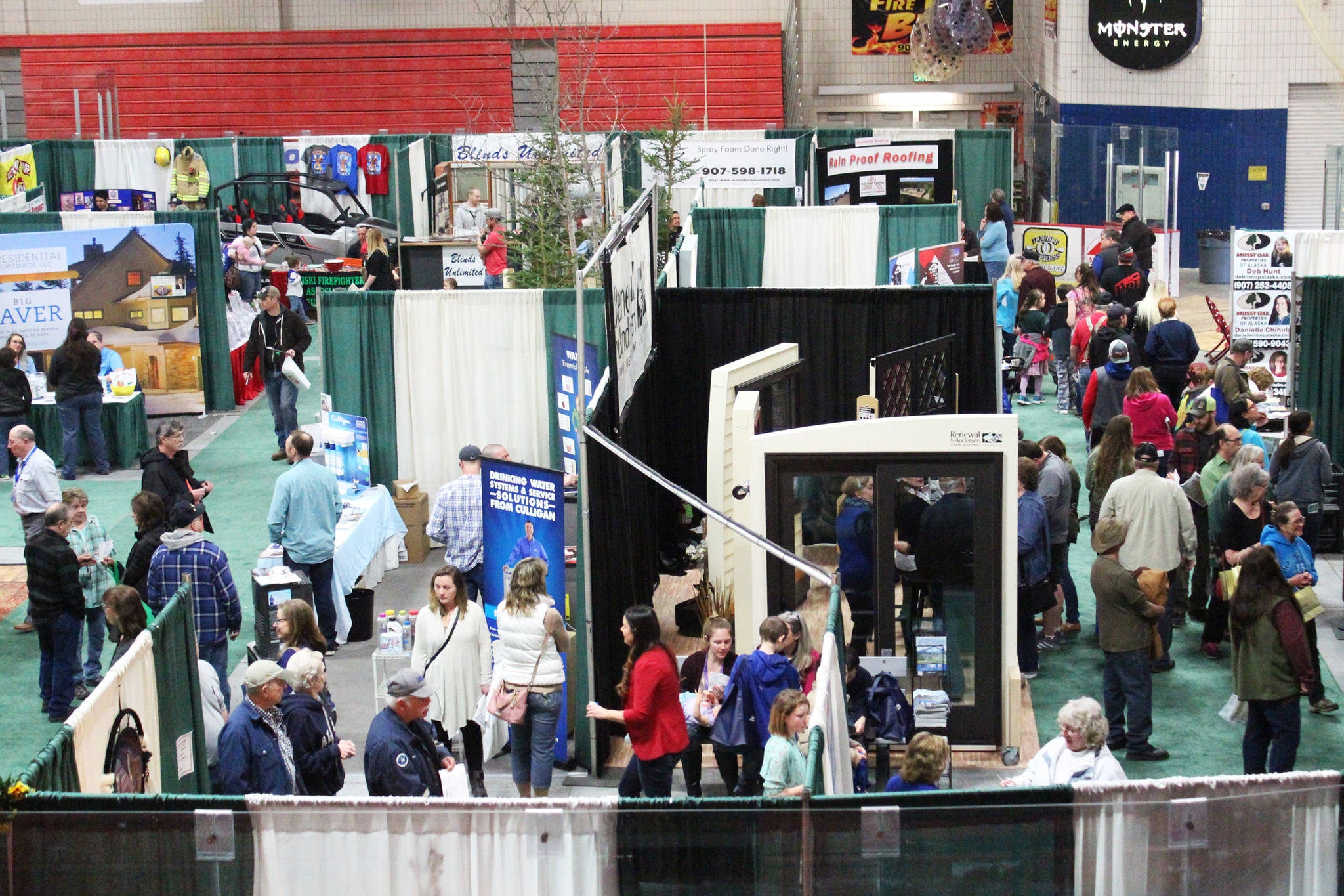 Residents from around the peninsula explore the many booths at this year’s Annual Home Show on Saturday, April 8, 2017 at the Soldotna Regional Sports Complex in Soldotna, Alaska.