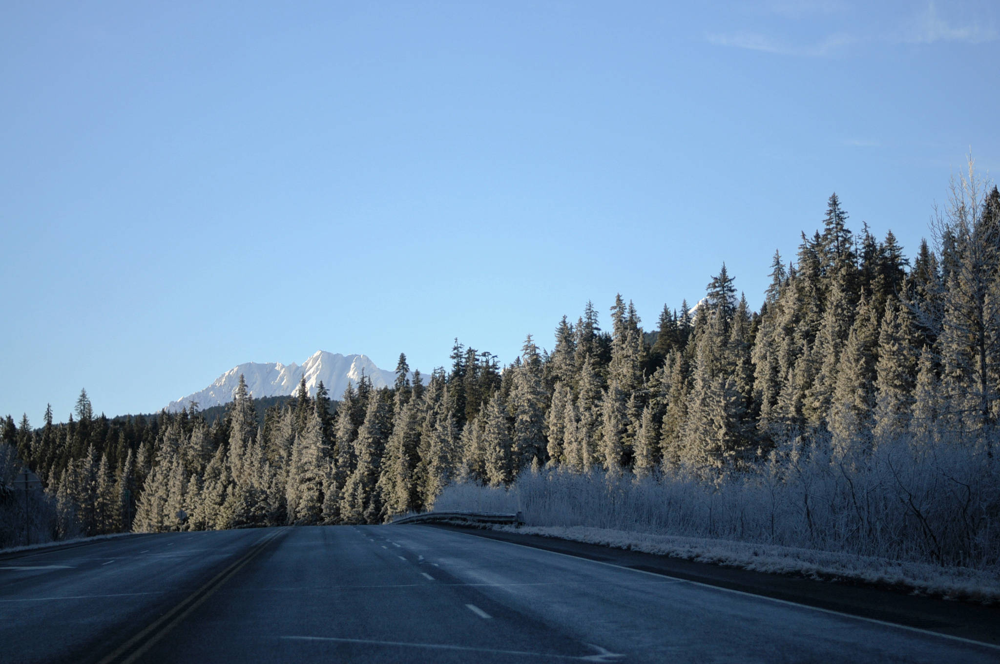 In this November 2016 photo, the Seward Highway stretches southward toward the town of Seward near Moose Pass. The Kenai Peninsula Borough administration is working on establishing an emergency medical service area corridor along the highway system on the eastern Kenai Peninsula to provide more thorough emergency response coverage for the thousands of travelers that cross the highway every year. (Elizabeth Earl/Peninsula Clarion, file)