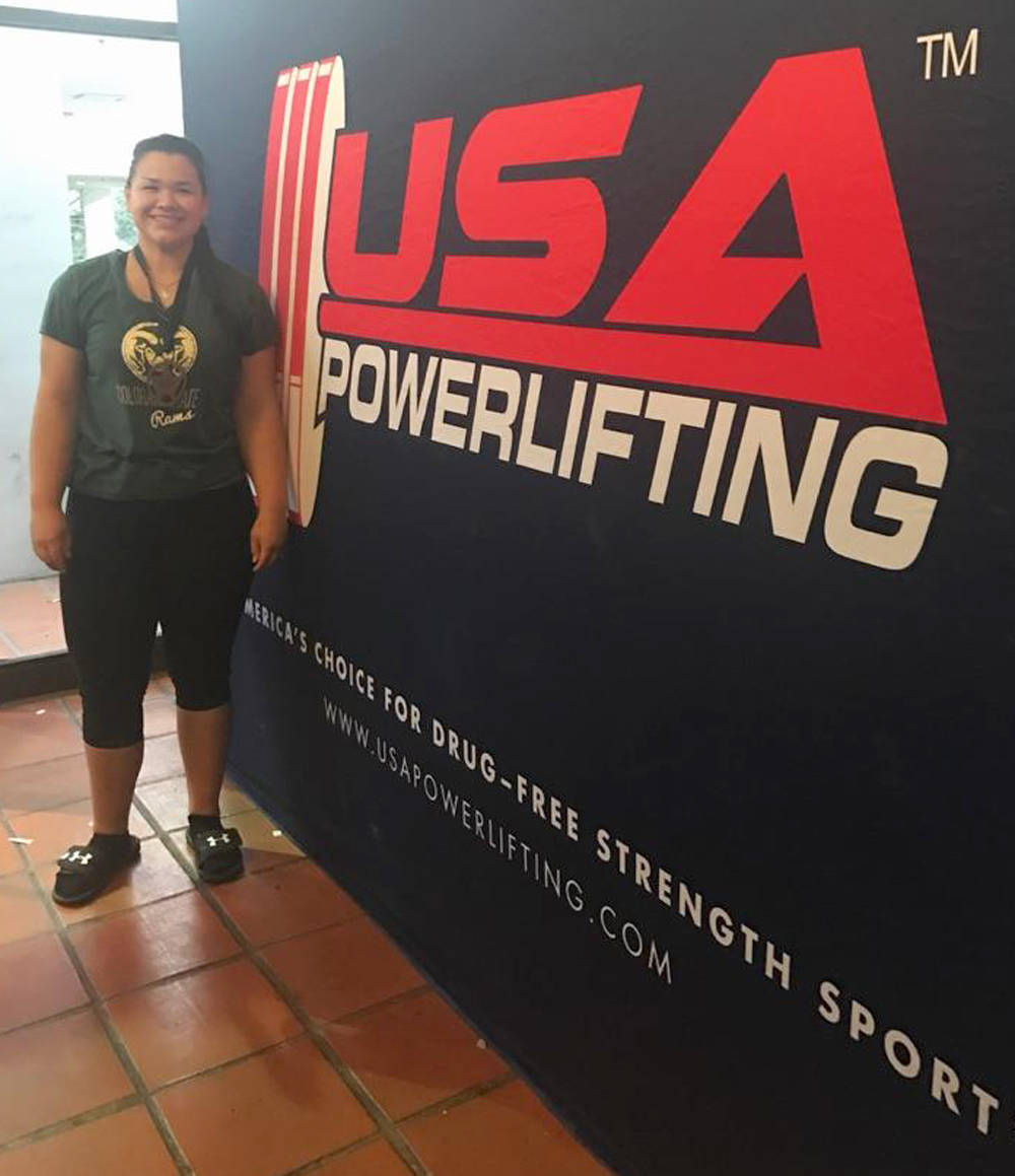 Kiana Hendricks finished fourth at USA Powerlifting Collegiate Nationals on April 9, 2017, in San Antonio. (Photo provided by Kiana Hendricks)
