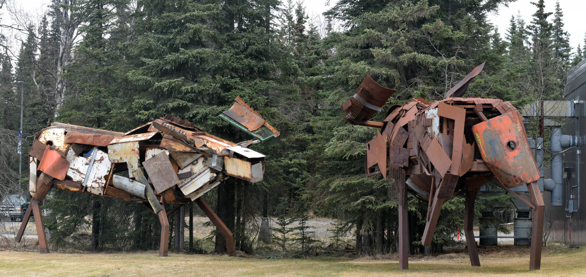 Paul Tornow, of Soldotna, completed his work “Strength in the Face of Adversity” on the Kenai Peninsula College campus after 11 years of work. (Kat Sorensen/Peninsula College)