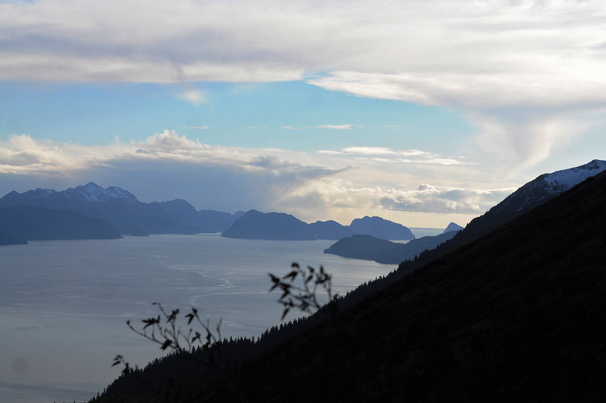 Clouds loom over Resurrection Bay in this November 2016 photo near Seward, Alaska. (Photo by Elizabeth Earl/Peninsula Clarion, file)