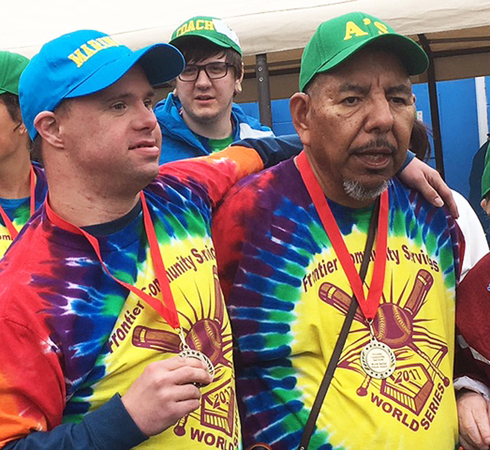 Clients of Frontier Community Services enjoy the FCS World Series event June 29 at the Soldotna Little League Fields. (Photo provided by Amanda Faulkner)