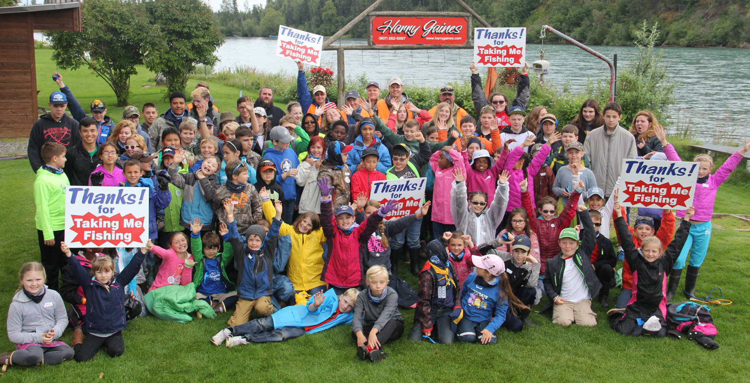 Happy smiles from JBER kids who had a free day of guided fishing on the Kenai.