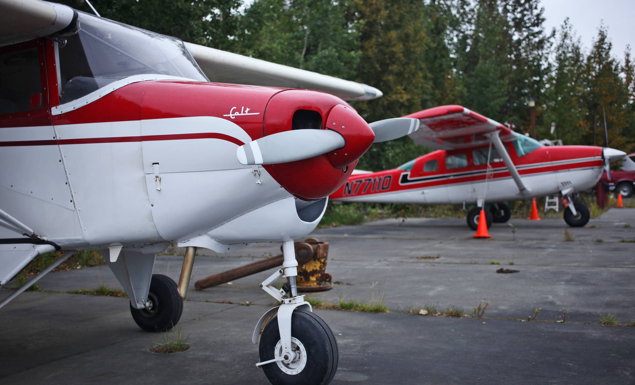 Two of Kenai Aviation’s five airplanes &
