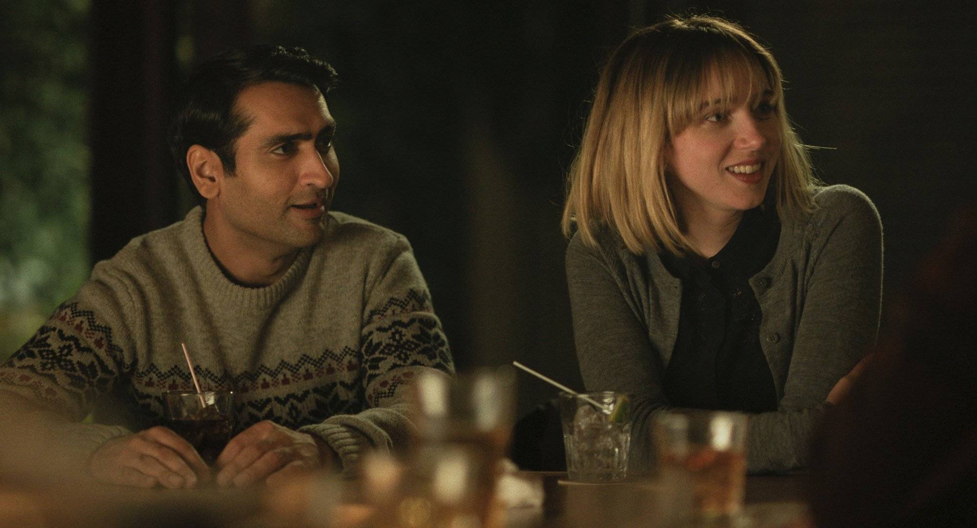 This image released by Lionsgate shows Kumail Nanjiani, left, and Zoe Kazan in a scene from “The Big Sick.” (Lionsgate via AP)