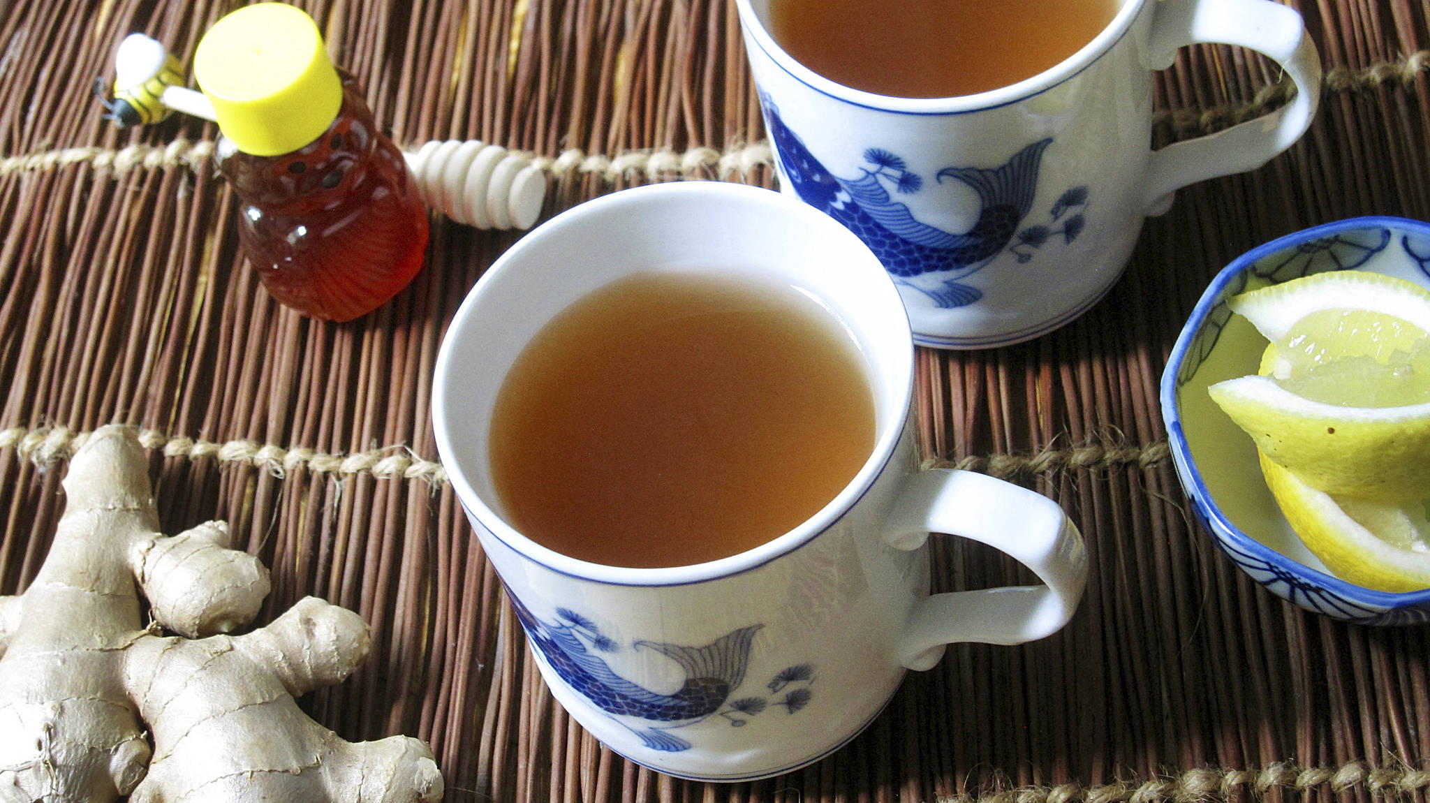 This Oct. 12 photo shows homemade ginger tea in New York. This drink is from a recipe by Sara Moulton. (Sara Moulton via AP)