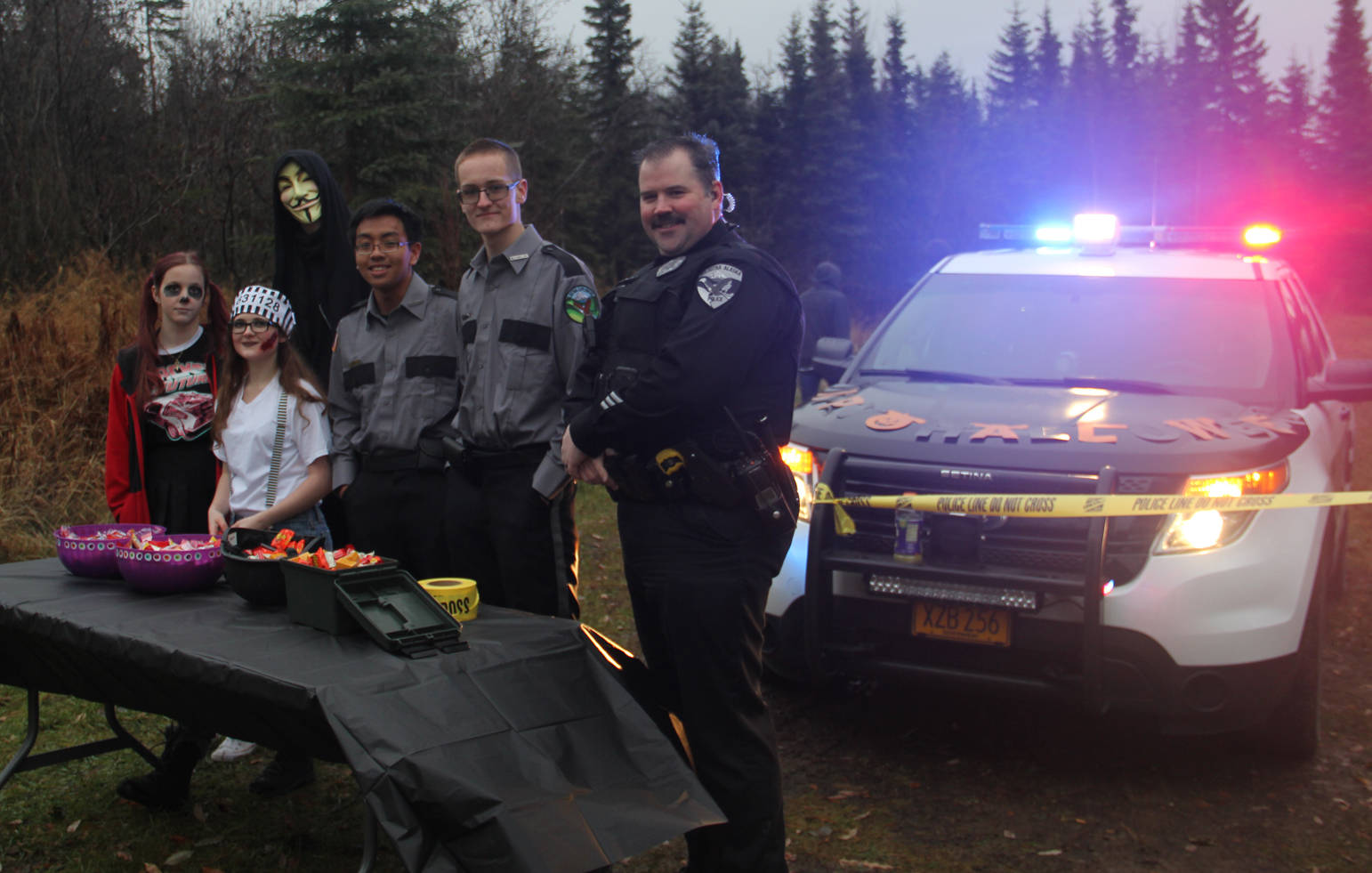 Soldotna Police Department on the Tsalteshi trick-or-treat trail.