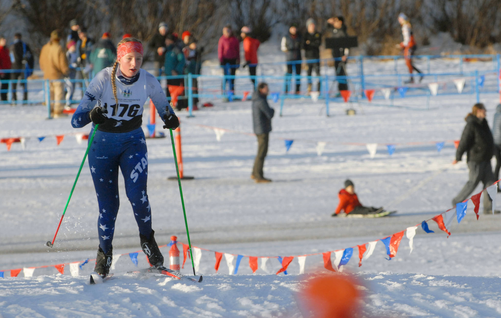 Soldotna’s Cameron Blackwell skis up a hill during the first day of the Lynx Loppet Nordic ski races on Friday, Dec. 8, 2017 at Kincaid Park. (Star photo by Matt Tunseth) Soldotna’s Cameron Blackwell skis up a hill during the first day of the Lynx Loppet Nordic ski races on Friday, Dec. 8, 2017 at Kincaid Park in Anchorage. (Chugiak-Eagle River Star photo by Matt Tunseth)