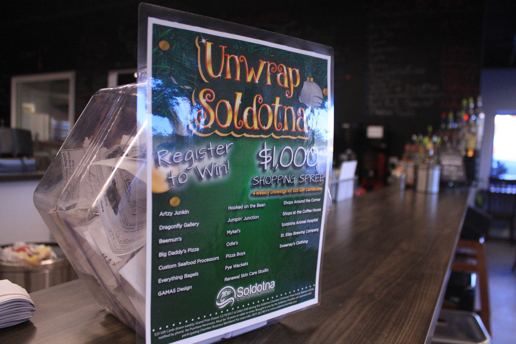 “Unwrap Soldotna” promotes local holiday spending by offering prizes to customers who frequent local establishments.