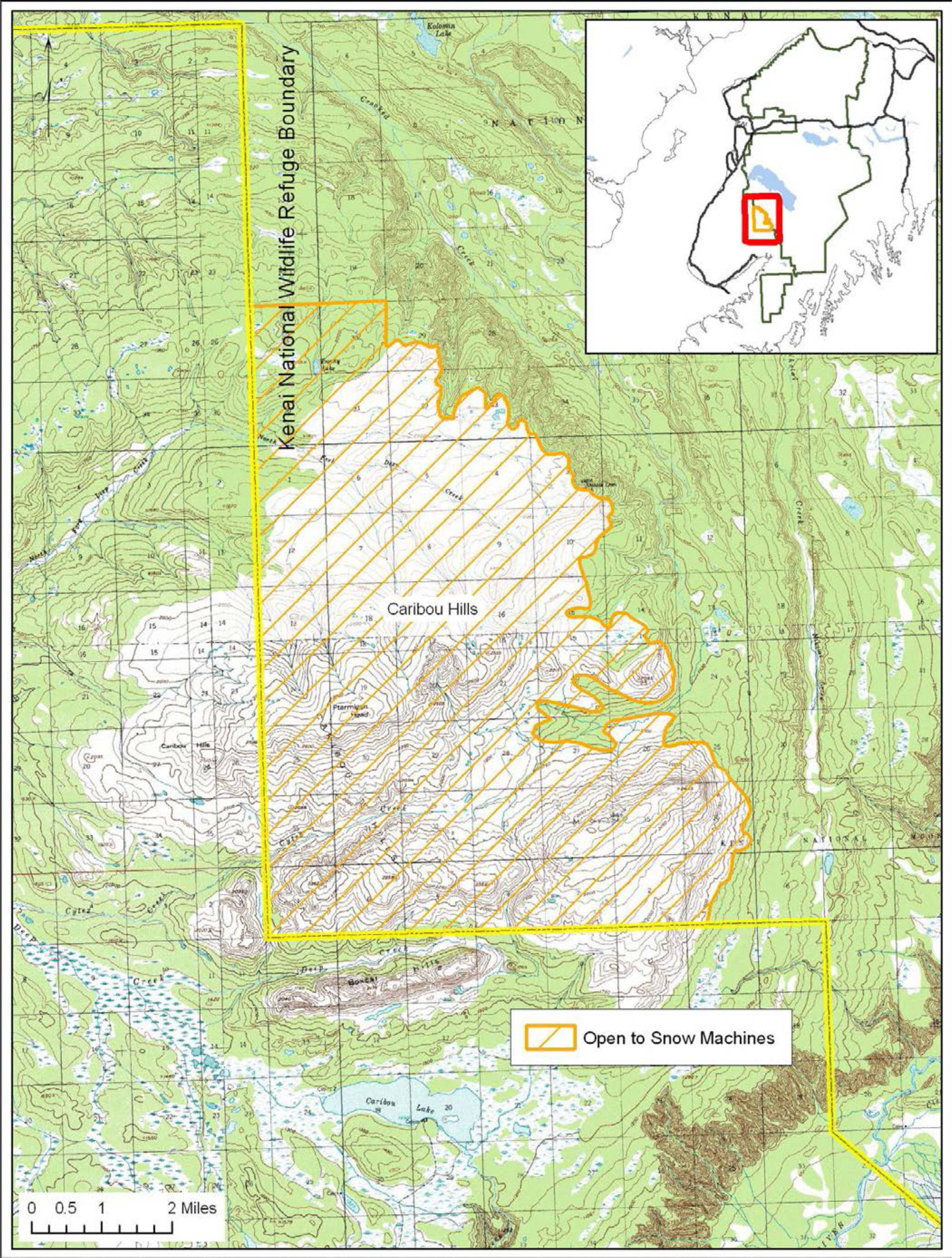 Caribou Hills open to snowmachine use