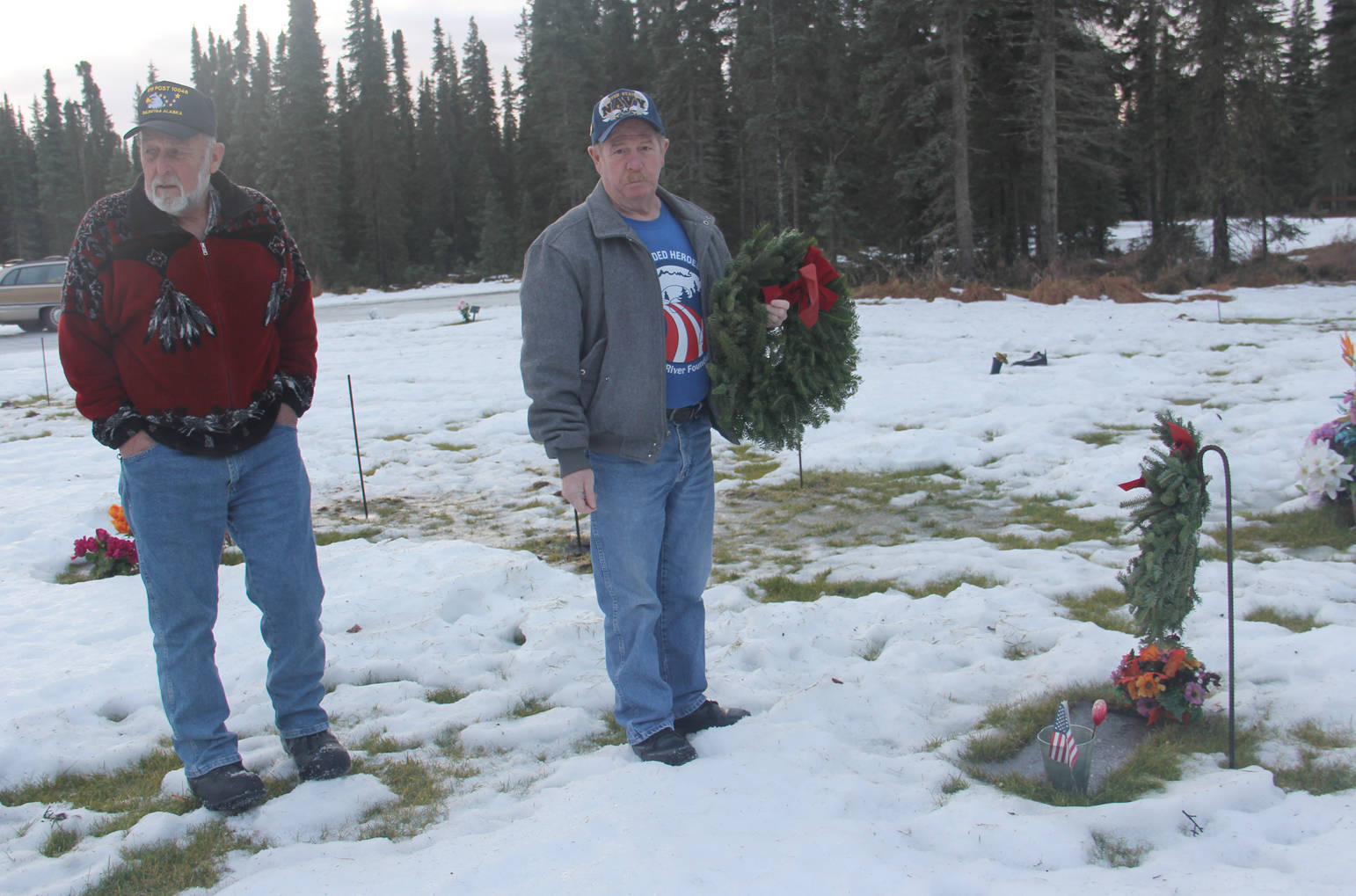 With a mission to remember, honor and teach veterans lay wreaths on the graves of fallen soldiers in Soldotna and Kenai.