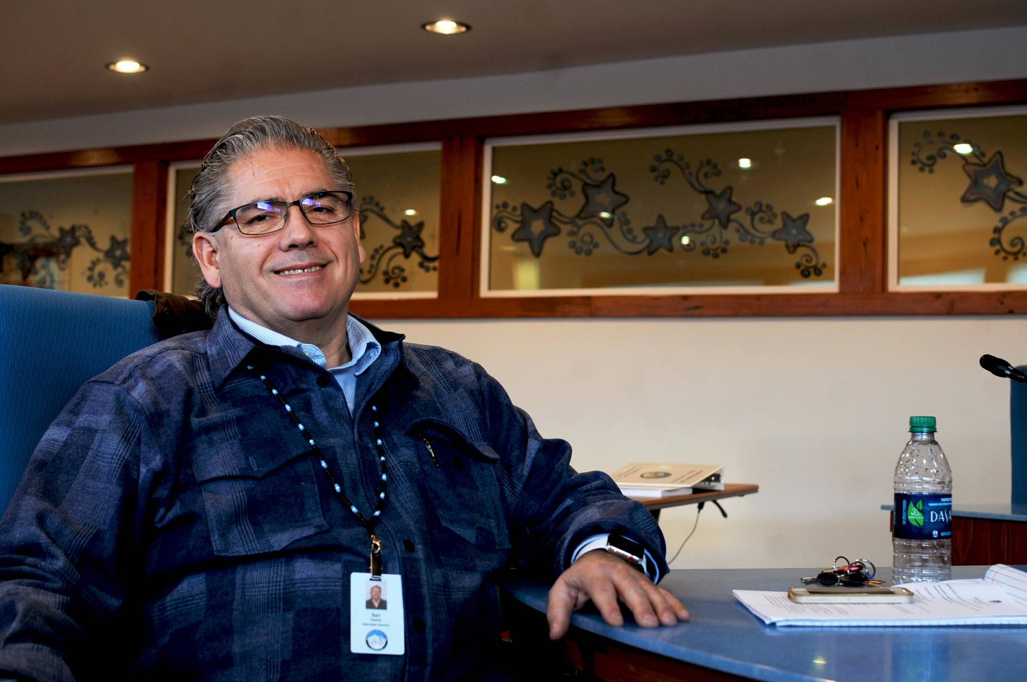 Kenaitze Indian Tribe Executive Director Bart Garber poses for a photograph at the tribe’s administration building Thursday, Dec. 28, 2017 in Kenai, Alaska. Garber, who grew up in Tyonek and Anchorage and worked with the Tyonek Native Corporation and the Toghotthele Corporation in Nenana, took over the position with Kenaitze this fall. (Photo by Elizabeth Earl/Peninsula Clarion)