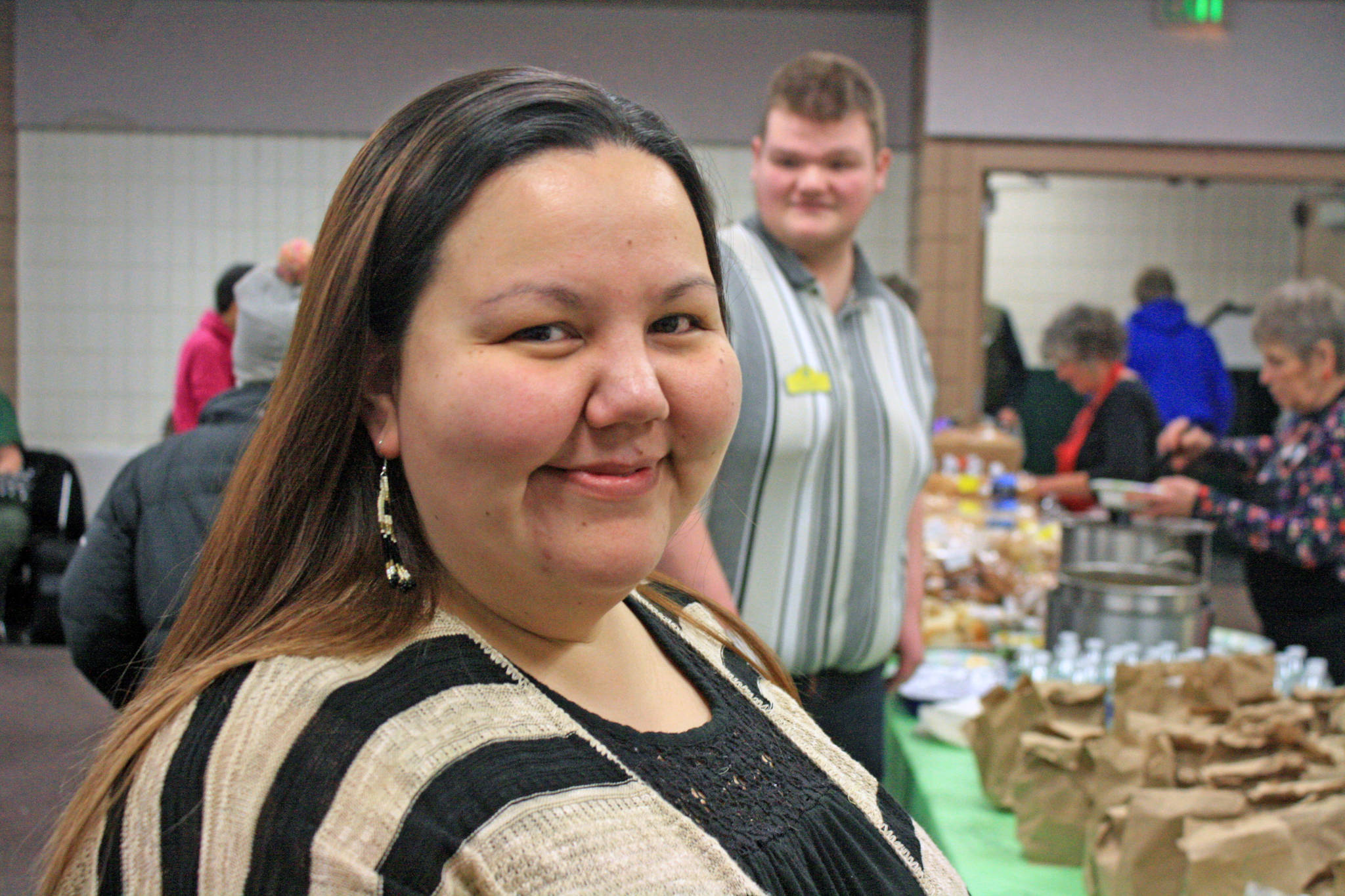 Kenai resident Amanda Pallones attends Project Homeless Connect. Pallones came out to the Jan. 24 event to access services she otherwise would have to spent time and gas seeking at different locations around town. (Photo by Erin Thompson/Peninsula Clarion)