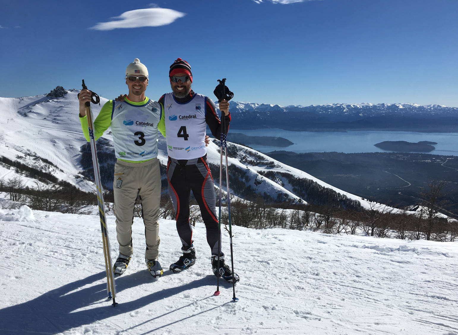 Andy Liebner, a 2001 Soldotna High School graduate, and German Madrazo, a Mexican Olympic cross-country skier coached by Liebner, stand together at FIS races in Cerro Catedral, Argentina, in September 2017. (Photo provided by Andy Liebner)