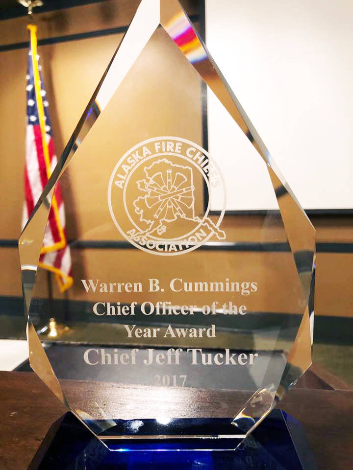 The Alaska Fire Chiefs Association awarded the Warren B. Cummings Chief Officer of the Year Award for the first time this year, in honor of a 43-year veteran of the Alaska Fire Service who passed away from cancer. (Photo courtesy Kenai Fire Department)