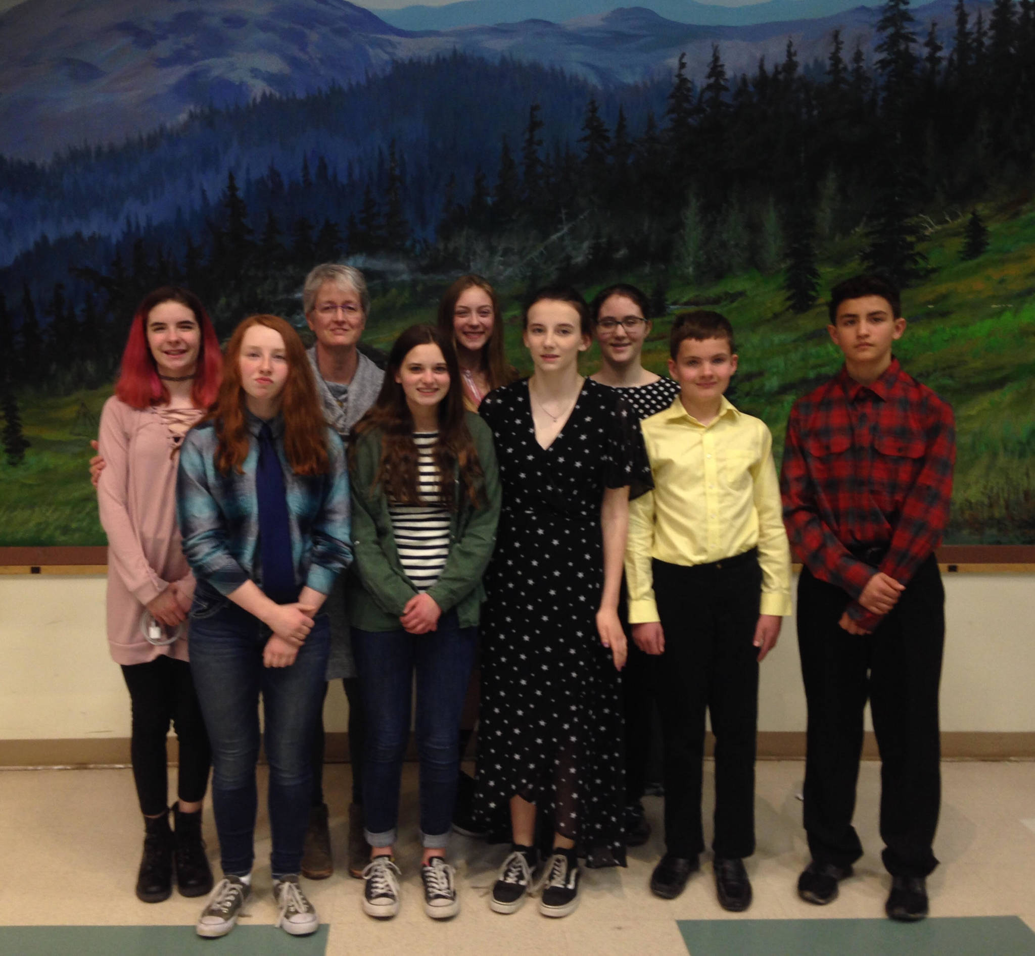 Kenai Middle School students ready to attend the awards banquet.