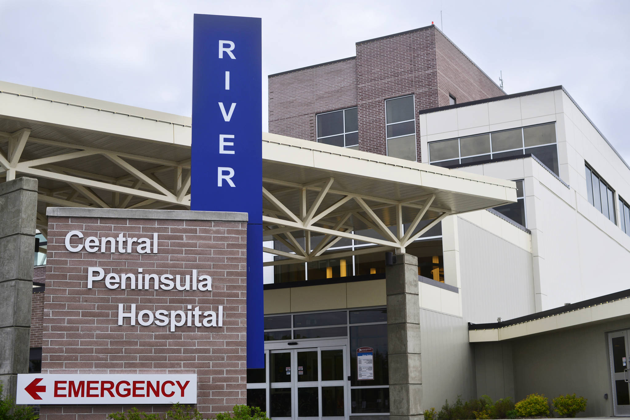 Central Peninsula Hospital’s River Tower specialty services building stands on Sunday, June 24, 2018 in Soldotna, Alaska. The River Tower opened in early 2016 as the fifth phase of an expansion that the hospital began in 2003. Phase 6, which began with a cermonial ground-breaking on Friday, will add a new obstetrics center and a cardiac catheterization lab. (Ben Boettger/Peninsula Clarion).