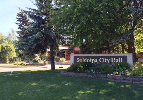The Soldotna City Council voted during its Wednesday, Jan. 11, 2017 meeting at Soldotna City Hall, pictured here, to appropriate funding to demolish a building that was damaged by fire three years ago.