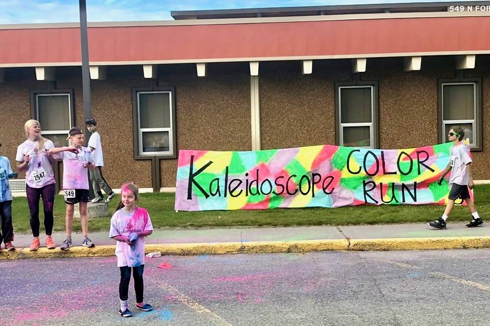 No shirt was clean after Kaliedoscope School’s Color Run on Saturday, Sept. 15, 2018, in Kenai, Alaska. (Photo by Victoria Petersen/Peninsula Clarion)