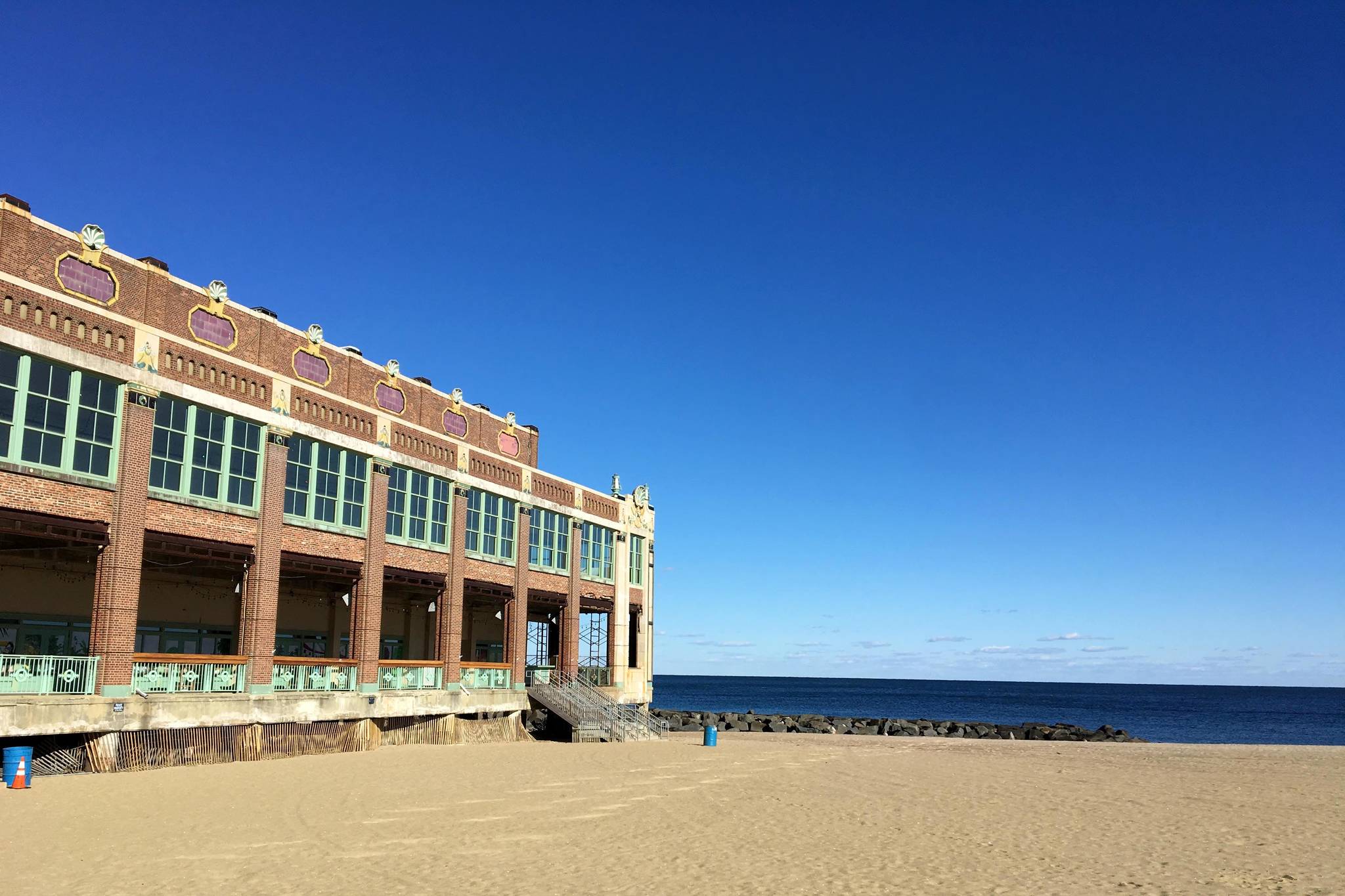 The Asbury Park Convention Hall is seen here during a run taken by the author on Thursday, Oct. 18. In 1933, the cruise liner S.S. Morro Castle narrowly missed the convention center when the flaming ship beached on the coast of Asbury Park. (Photo by Kat Sorensen/Peninsula Clarion)