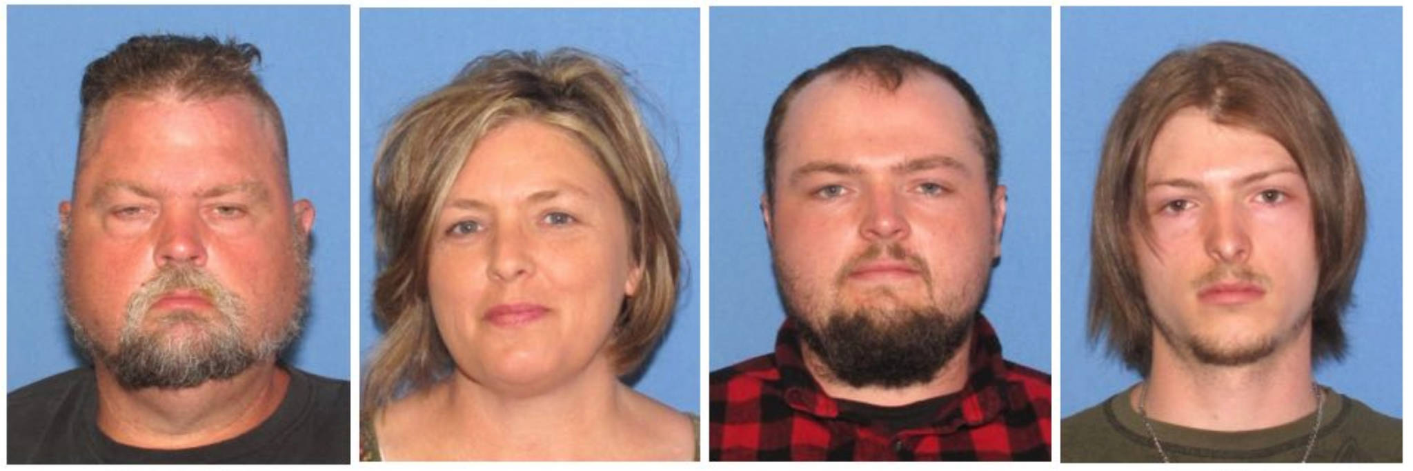 These undated images released by the Ohio Attorney General’s office, show from left, George “Billy” Wagner III, Angela Wagner, George Wagner IV and Edward “Jake” Wagner. Authorities announced Tuesday that the family of four has been arrested in the slayings of eight members of one family in rural Ohio two years ago. (Ohio Attorney General’s office via AP)