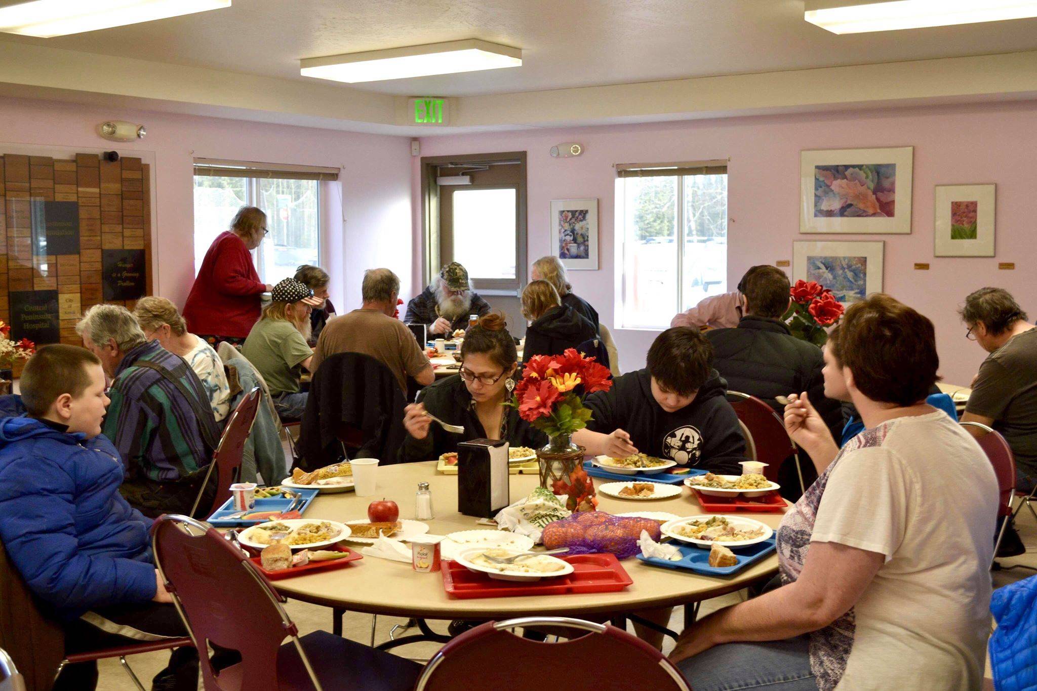Kenai Peninsula Food Bank hosted an early Thanksgiving meal on Wednesday near Soldotna (Photo by Victoria Petersen/Peninsula Clarion)