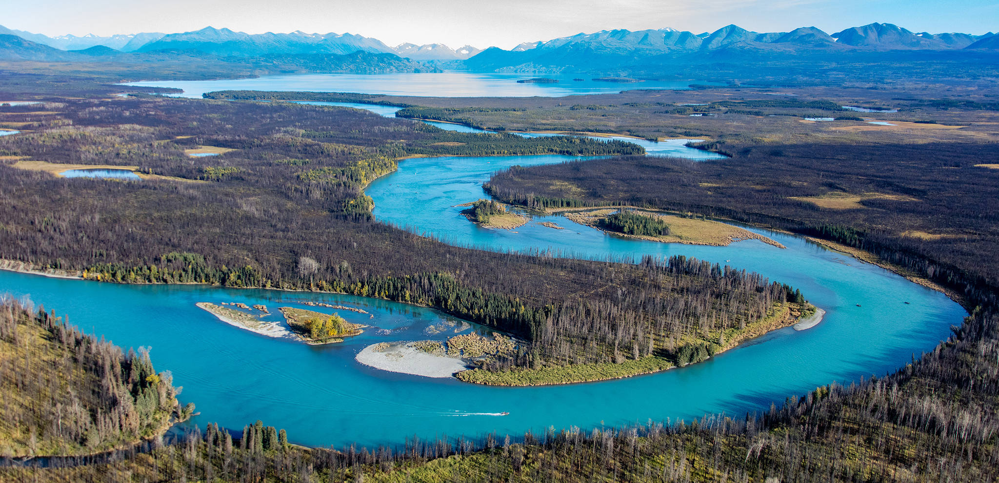 An aerial photograph from “The Kenai River: An Aerial Perspective” by Homer photographer Ian Reid. Reid released the book, which is available on demand, in November. (Photo courtesy Ian Reid)