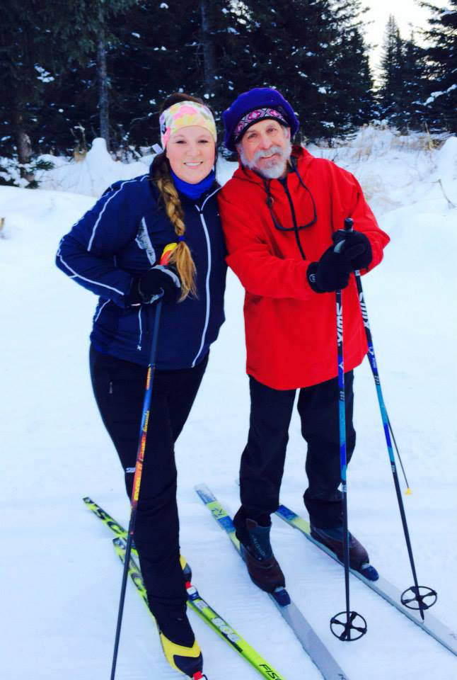 Michael Armstrong, right, skiing with his niece, Heidi Barnwell, in January 2014 when Homer actually had snow. (Photo by Helen Armstrong)