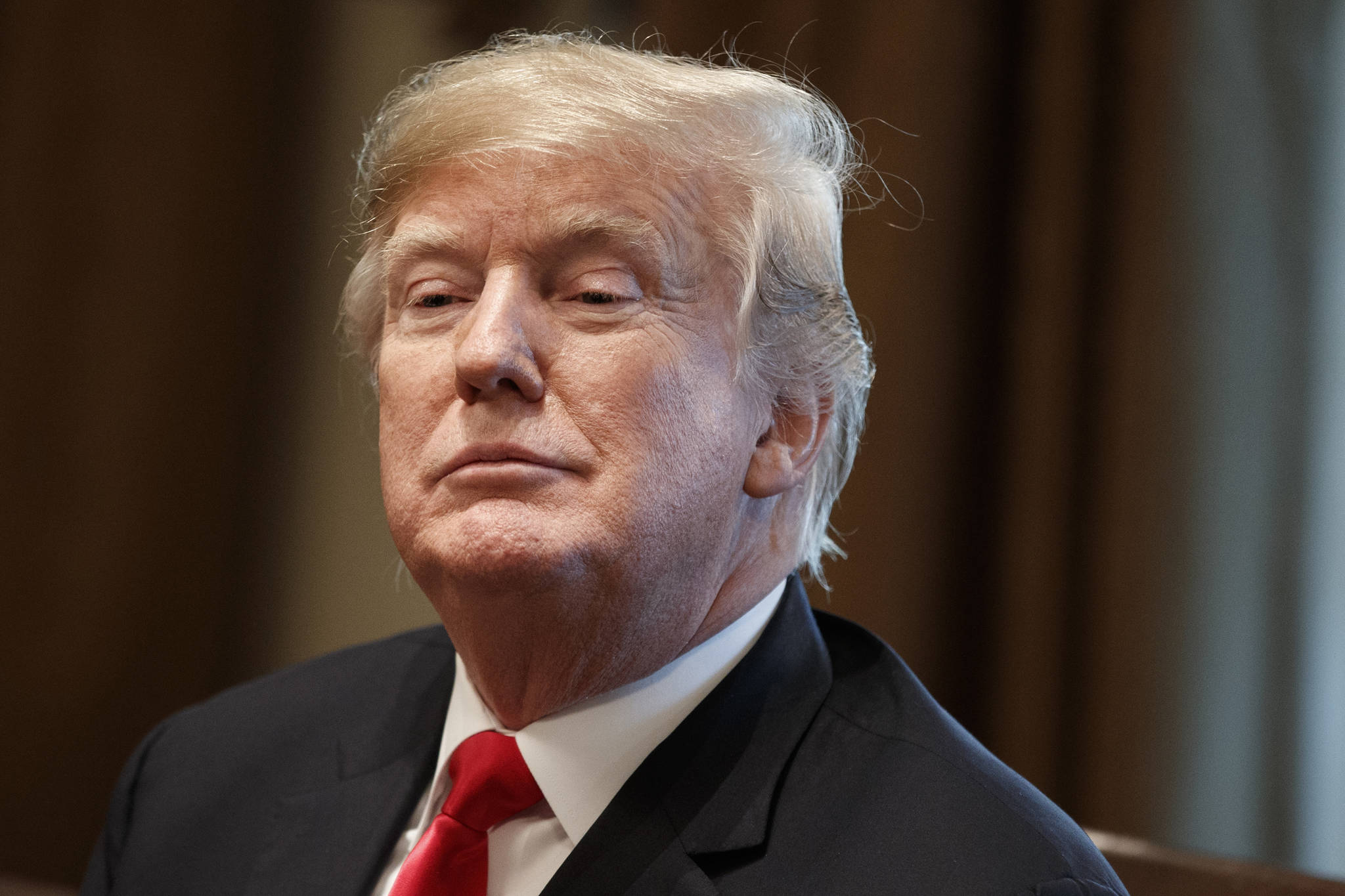 President Donald Trump listens during a meeting with newly elected governors in the Cabinet Room of the White House, Thursday, Dec. 13, 2018, in Washington. (Evan Vucci | Associated Press)