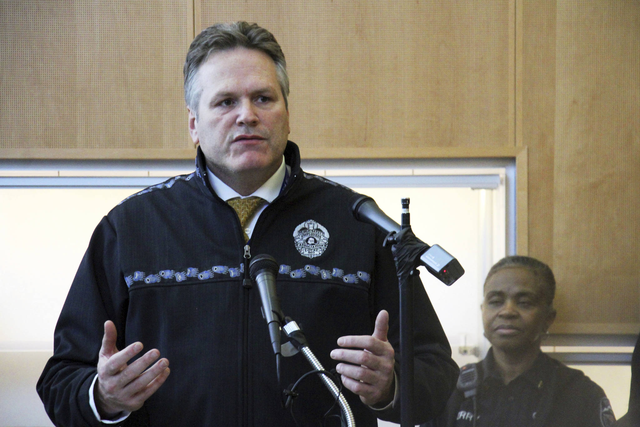 Gov. Mike Dunleavy is shown at a news conference Wednesday, Dec. 5, 2018 in Anchorage. (Mark Thiessen | Associated Press)                                Gov. Mike Dunleavy is shown at a news conference Dec. 5 in Anchorage. (Mark Thiessen | Associated Press)