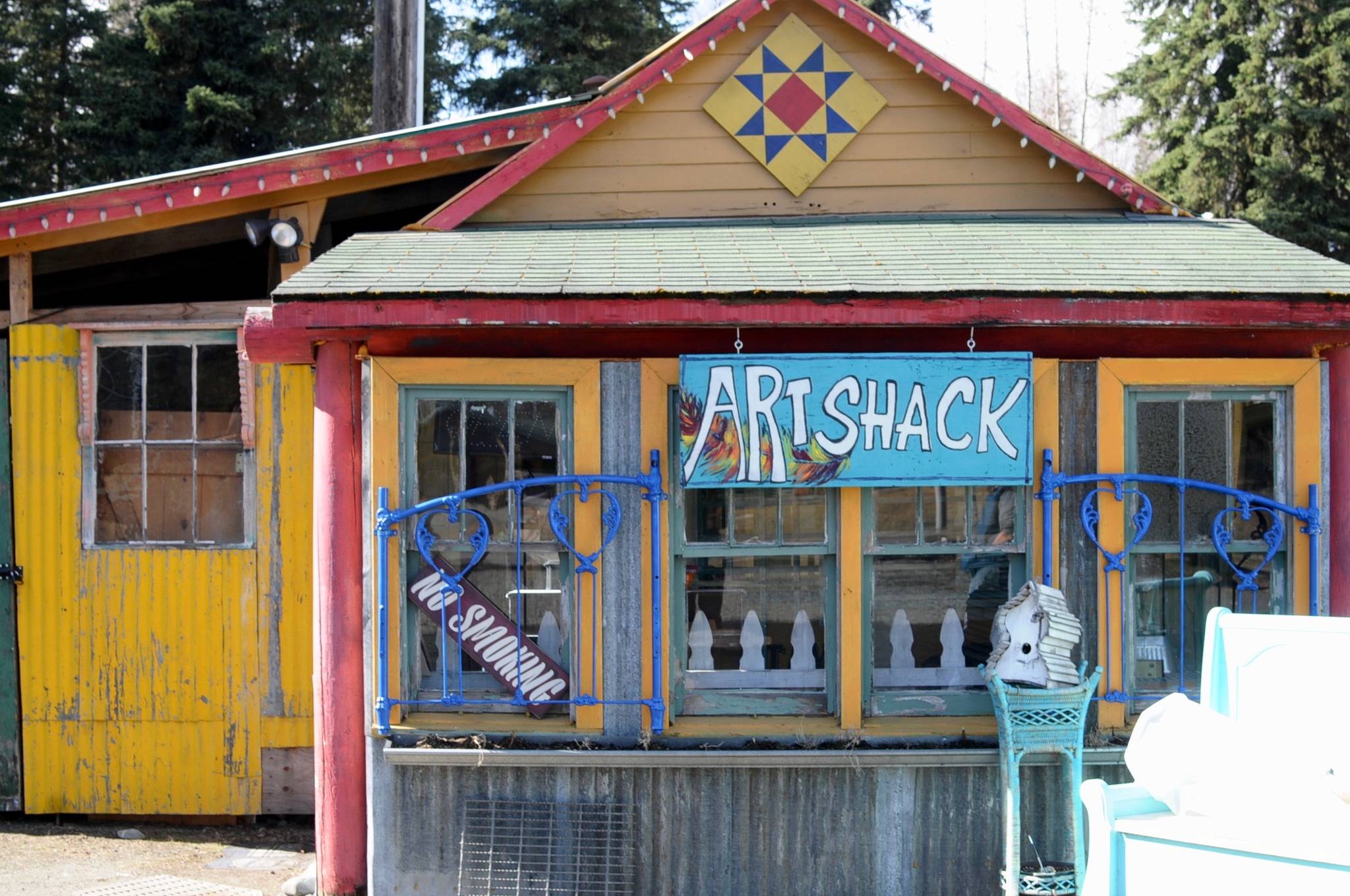 This May 4, 2018 photo shows the “Art Shack,” an art studio space owned by Sue Mann, in Soldotna, Alaska. (Clarion file photo)                                This Friday, May 4, 2018 photo shows the “Art Shack,” an art studio space owned by Sue Mann, in Soldotna, Alaska. (Clarion file photo)