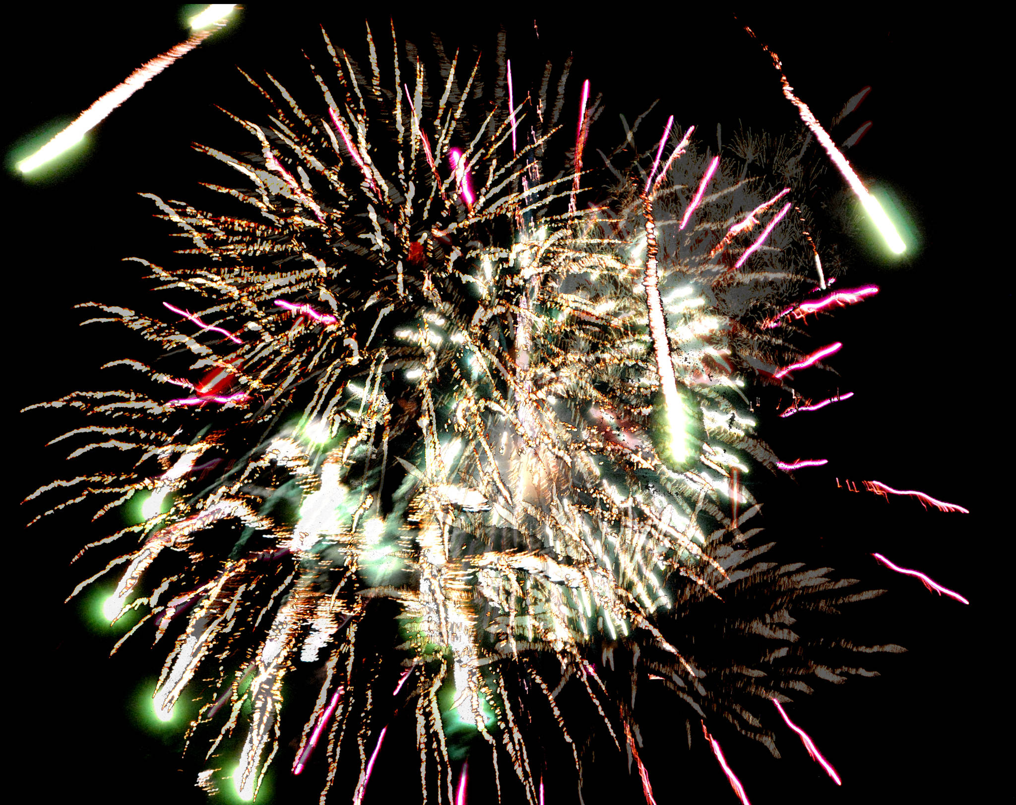 A fireworks show is performed during the Christmas Comes to Kenai celebrations in November 2016. (Photo by Kat Sorensen/Peninsula Clarion)