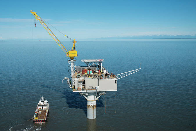 Furie Operating Alaska’s Julius R Platform stands in Cook Inlet. (Photo/Courtesy/ Furie Operating Alaska)