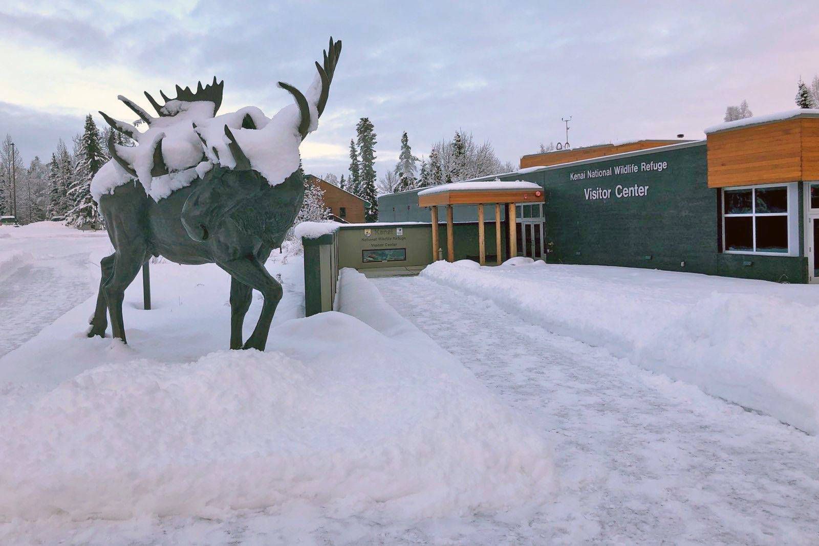 Paved sidewalks are trails are maintained at the Kenai National Wildlife Refuge in Soldotna, on Wednesday, after the partial government shutdown ended last Friday. (Photo by Victoria Petersen/Peninsula Clarion)