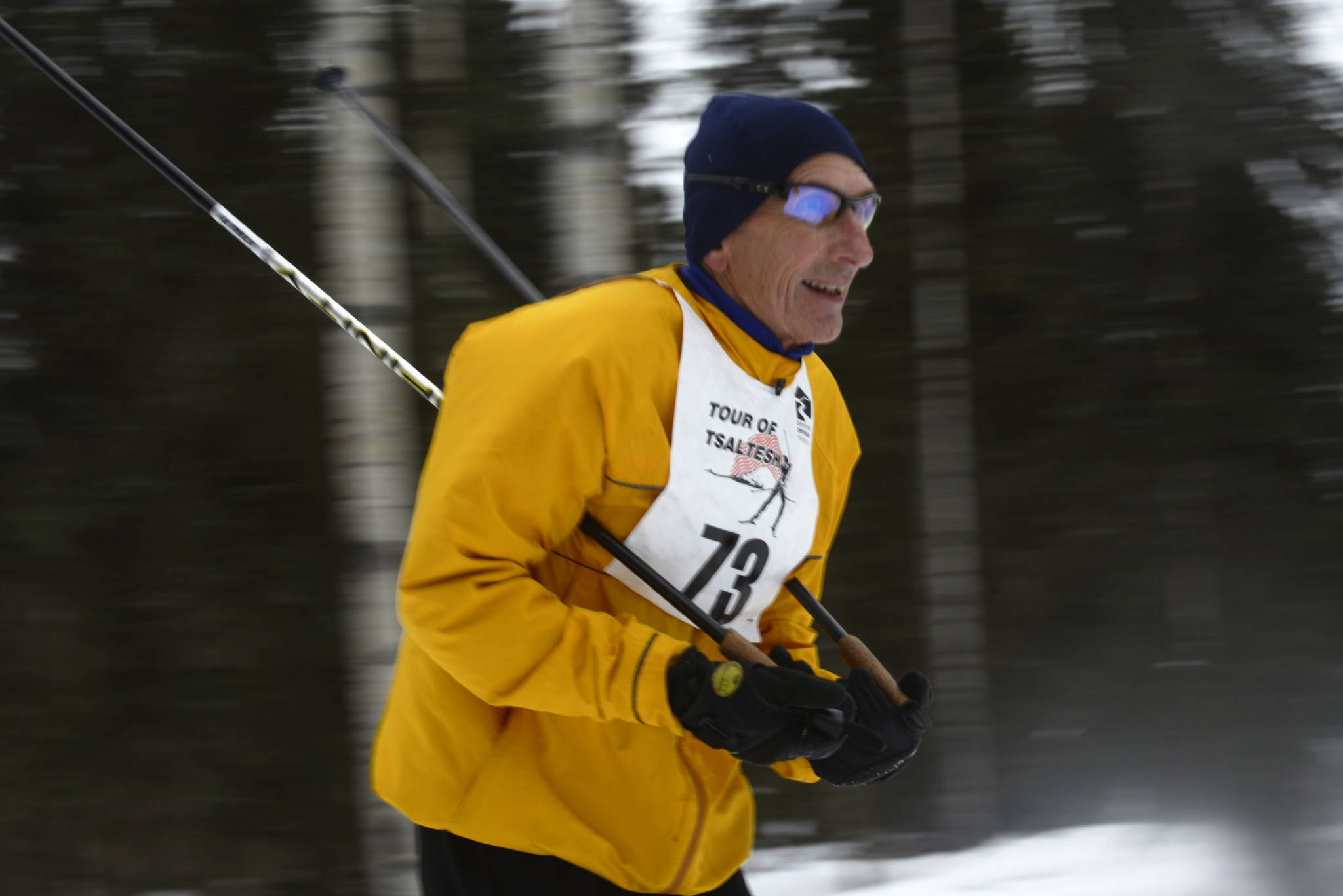Skier Pete Sprague participates in the first annual Tour of Tsalteshi ski race on Sunday, Feb. 18, 2018.