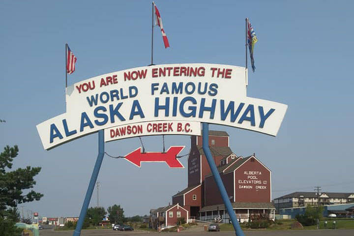 The sign announcing the start of the Alaska Highway in Dawson’s Creek, British Columbia. Taken in August of 2018. (Photo by Brian Mazurek)
