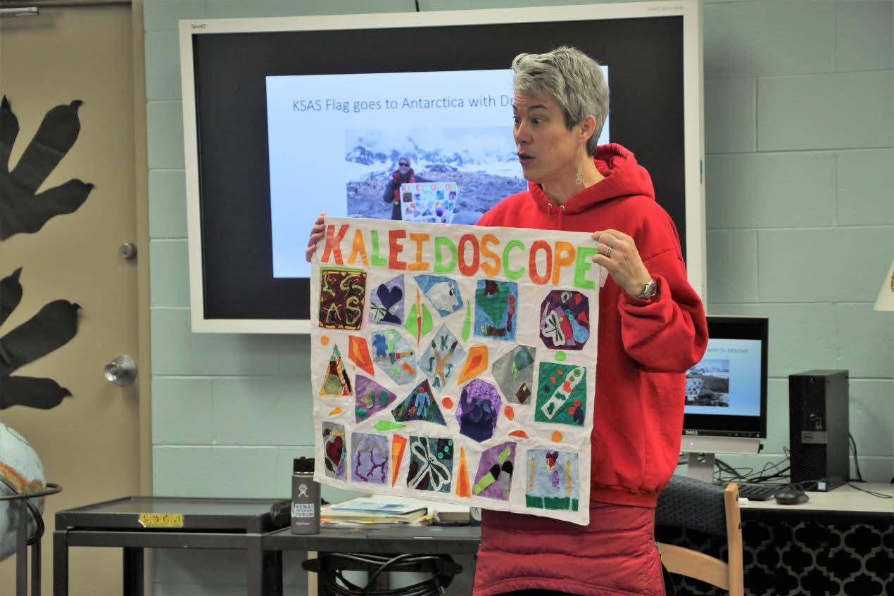 Dr. Kristin Mitchell presenting to students at Kaliedoscope School of Arts and Sciences. (Photos courtesy of Debbie Boyle/Kaleidoscope School of Arts and Sciences)