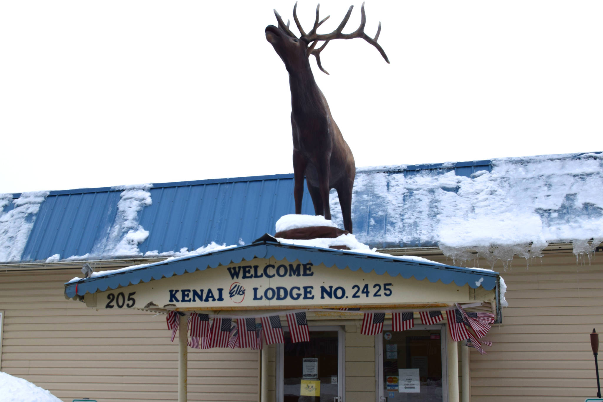 The entrance to the Kenai Elks Lodge as seen on March 5, 2019. (Photo by Brian Mazurek/Peninsula Clarion)