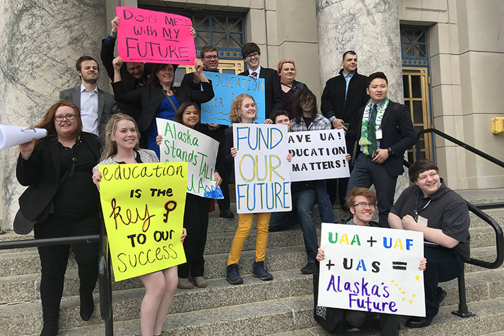 Students protest proposed budget cuts to university