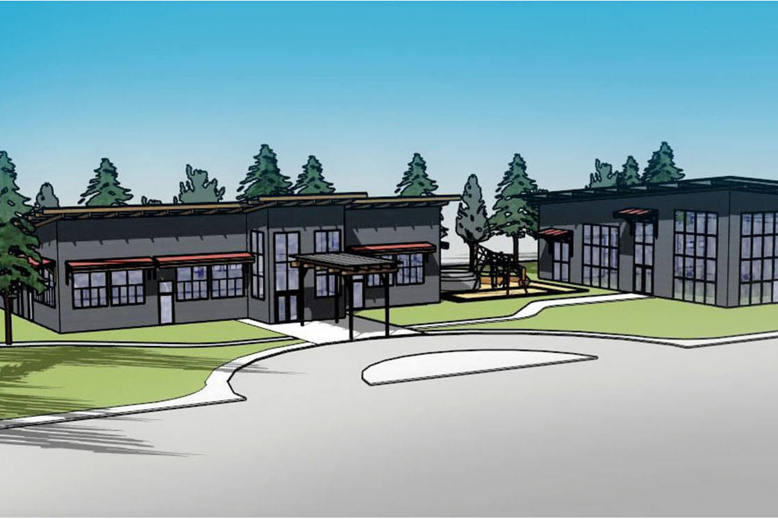 This artist’s rendering shows a conceptual design for the Kenaitze Indian Tribe’s new Education Campus. The facility will be built at the southwest corner of the Kenai Spur Highway and South Forest Drive in Kenai. (Rendering courtesy Kenaitze Indian Tribe)