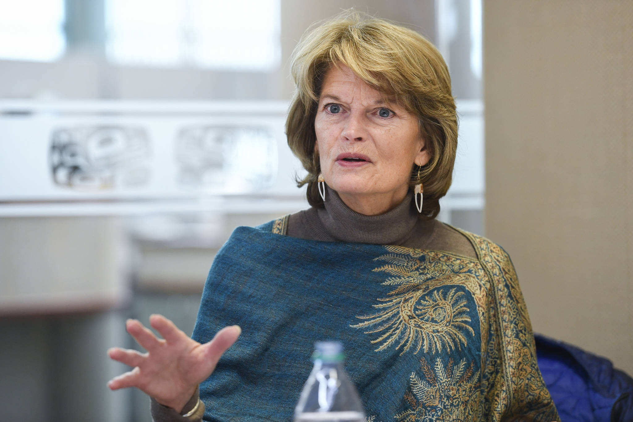 In this Feb. 18, 2019 photo, U.S. Sen. Lisa Murkowski, R-Alaska, speaks during an interview at the Juneau Empire. (Michael Penn | Juneau Empire File)